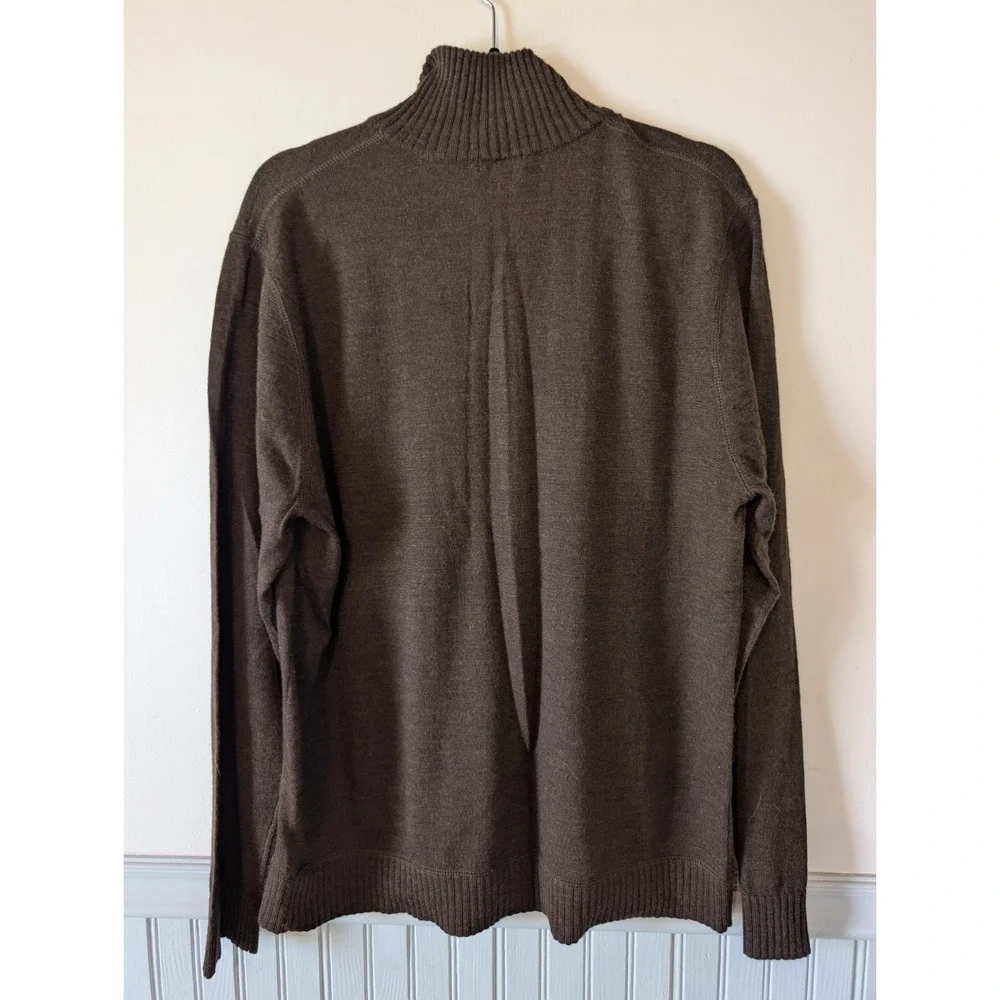 GAP Merino Fine Wool Knit Cardigan Sweater Men XL Brown Full Zip Old Money Prep